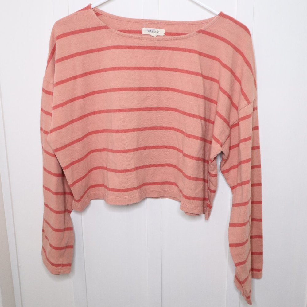 Madewell Supercrop Long-Sleeve Tee in Stripe size Large